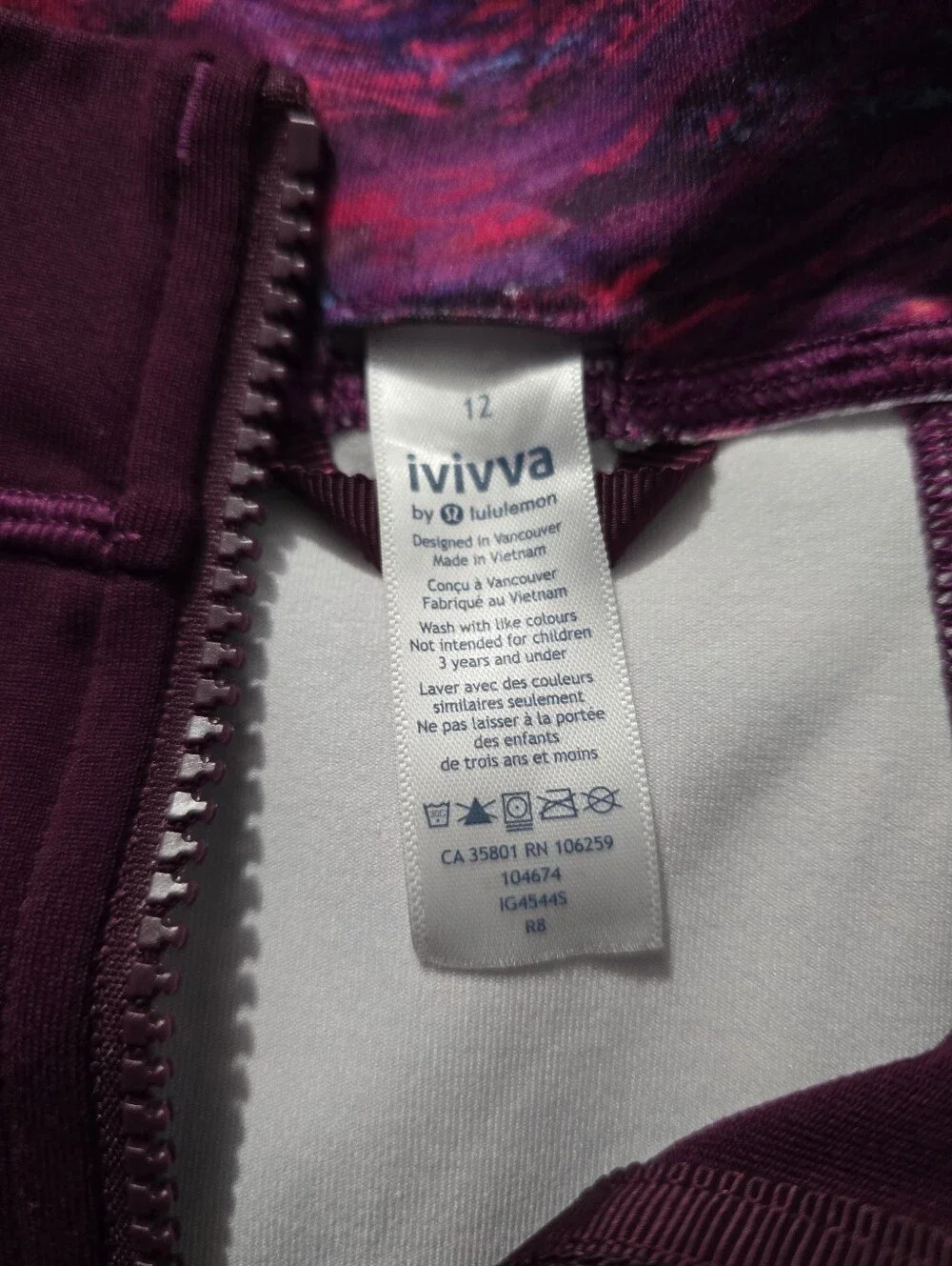 Ivivva Perfect your Practice Jacket Purple Pink Size 12